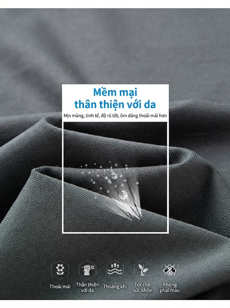 Áo Thun Nam Tay Ngắn Cổ Tròn Cotton Form Rộng Thoải Mái Màu Đen, Xám chi tiết 2