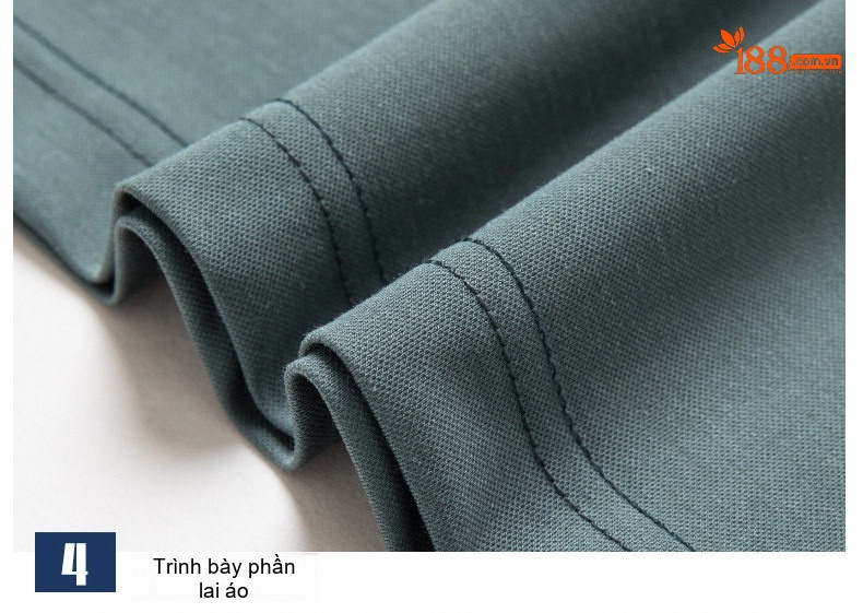 Áo Thun Nam Tay Ngắn Cổ Tròn Cotton Lụa Màu Xanh Rêu, Nâu, Trắng, Đen... chi tiết 29