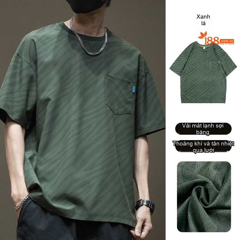 Áo Thun Nam Tay Ngắn Mỏng Nhẹ Khô Nhanh Nylon Polyester Spandex Form Rộng Màu Đen, Xám, Xanh Lá