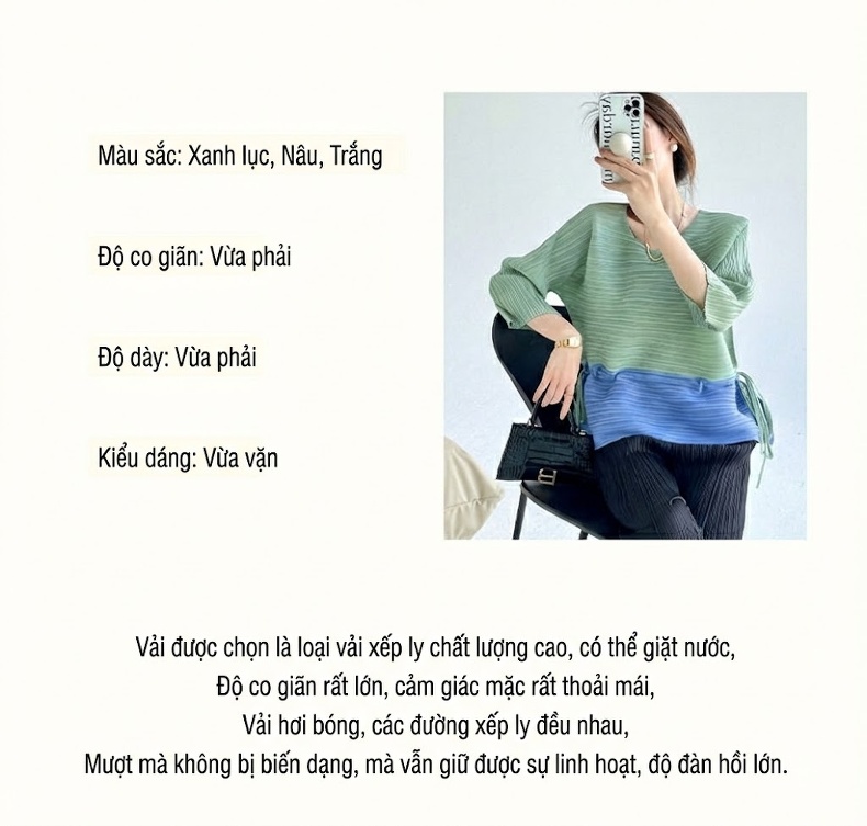Áo Thun Nữ Tay Lỡ Form Rộng Màu Be, Hồng, Xanh Lá chi tiết 3