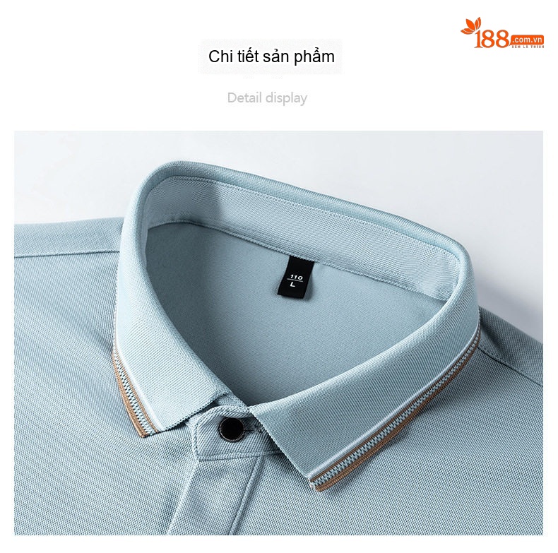 Áo Thun Polo Nam Cổ Bẻ Tay Ngắn Cotton Phong Cách Hàn Quốc Màu Đen, Trắng, Xanh, Xám... chi tiết 12