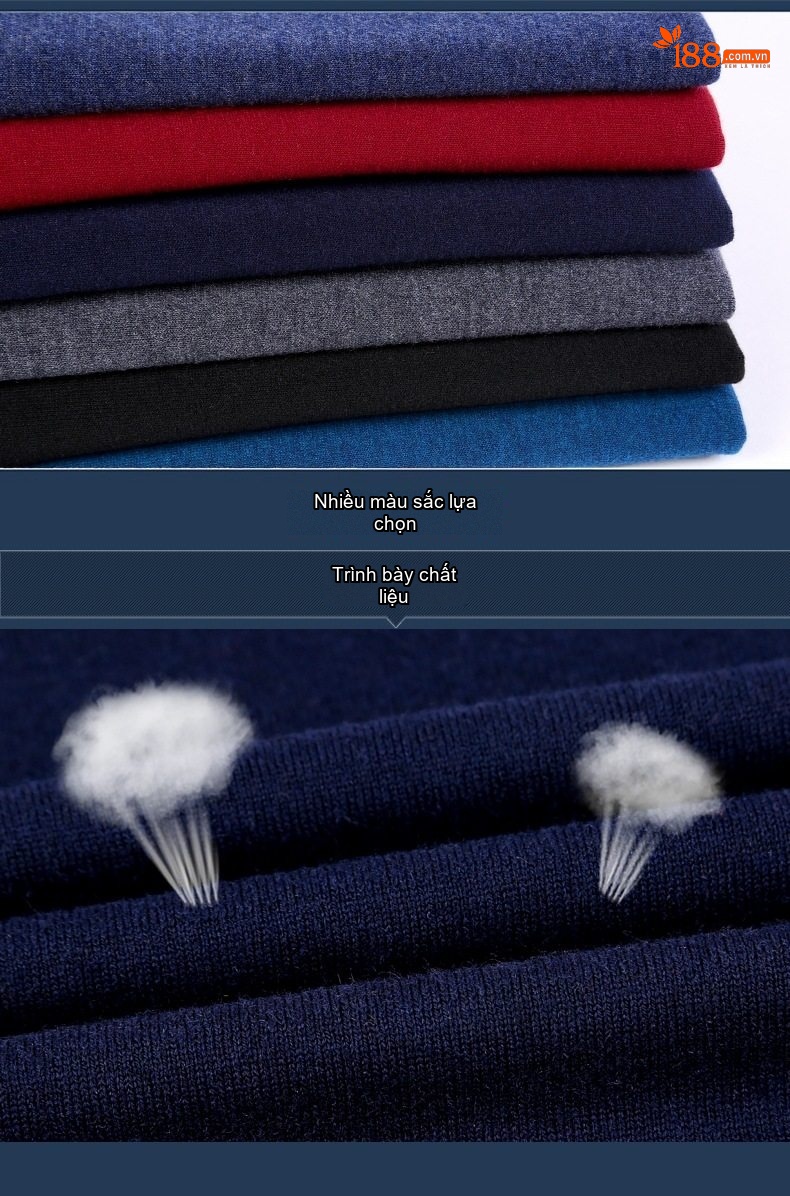 Áo Thun Polo Nam Dài Tay Dệt Kim Cotton Lông Cừu Mềm Mại Màu Đen, Xám, Đỏ, Xanh Navy... chi tiết 84