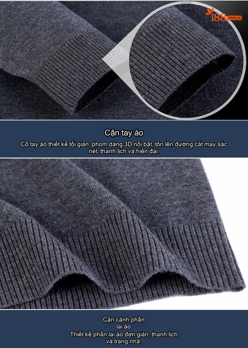 Áo Thun Polo Nam Dài Tay Dệt Kim Cotton Lông Cừu Mềm Mại Màu Đen, Xám, Đỏ, Xanh Navy... chi tiết 88