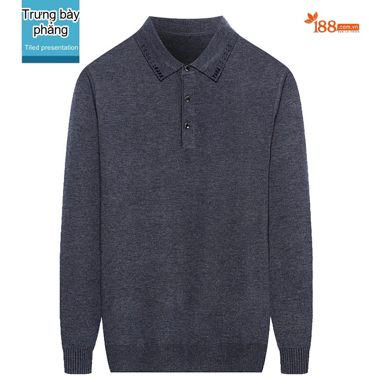Áo Thun Polo Nam Dài Tay Dệt Kim Lông Dê Miễn Nhăn Phong Cách Doanh Nhân Màu Đen, Xám, Đỏ, Xanh... chi tiết 41
