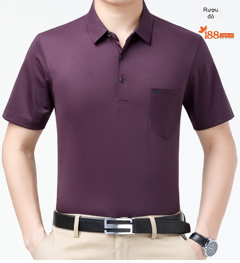 Áo Thun Polo Nam Lụa Tằm Tơ Mùa Hè Dáng Rộng Không Nhăn Màu Xanh Dương, Tím, Xám chi tiết 13