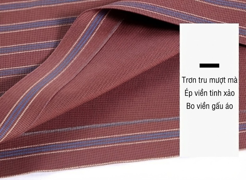 Áo Thun Polo Nam Sọc Ngang Lụa Tằm Cao Cấp, Chống Nhăn, Form Rộng Màu Xanh, Đỏ chi tiết 30