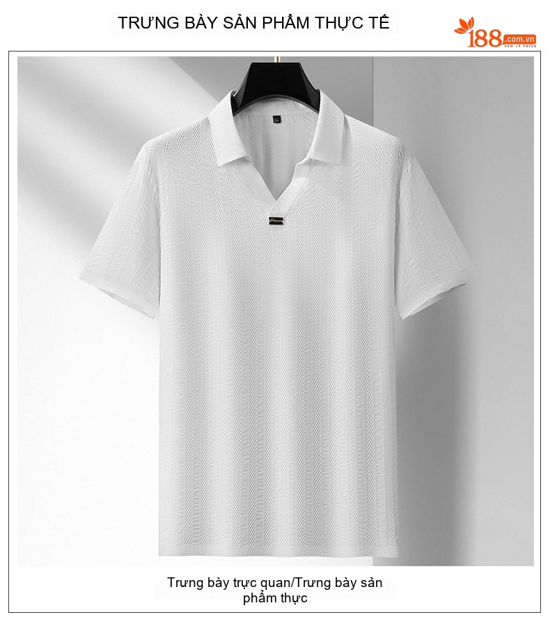 Áo Thun Polo Nam Tay Ngắn Cổ Bẻ Cotton Thoáng Khí Màu Đen, Trắng, Xanh... chi tiết 10