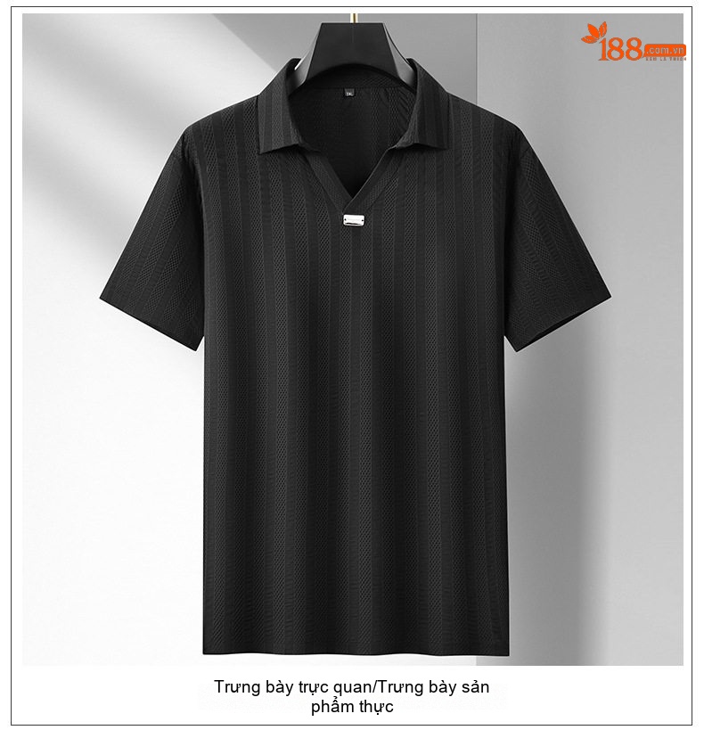 Áo Thun Polo Nam Tay Ngắn Cổ Bẻ Cotton Thoáng Khí Màu Đen, Trắng, Xanh... chi tiết 11