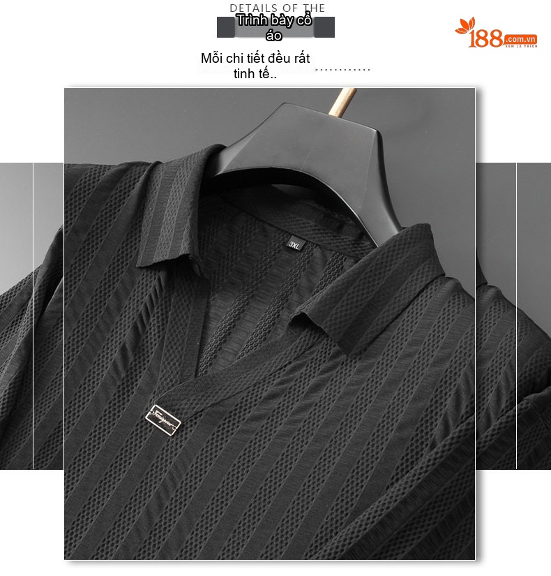 Áo Thun Polo Nam Tay Ngắn Cổ Bẻ Cotton Thoáng Khí Màu Đen, Trắng, Xanh... chi tiết 14
