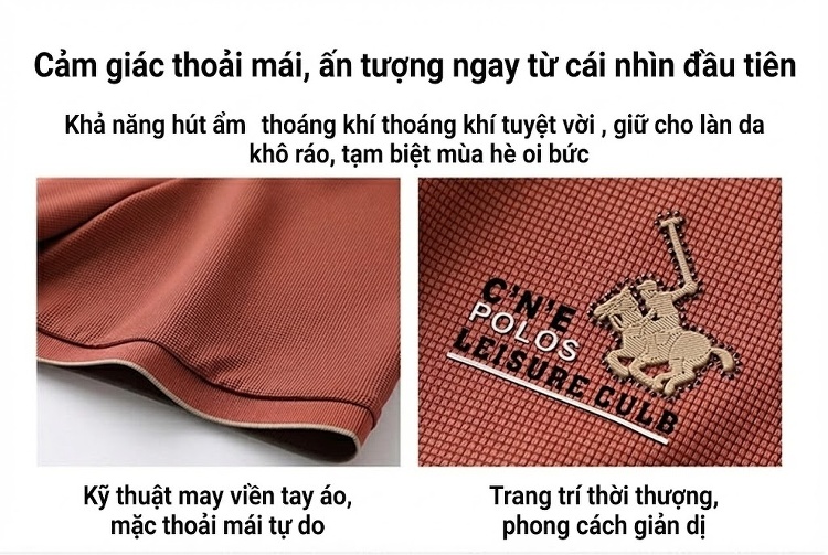 Áo Thun Polo Nam Tay Ngắn Cổ Bẻ Dáng Rộng Thoải Mái Màu Đen, Đỏ Gạch chi tiết 2