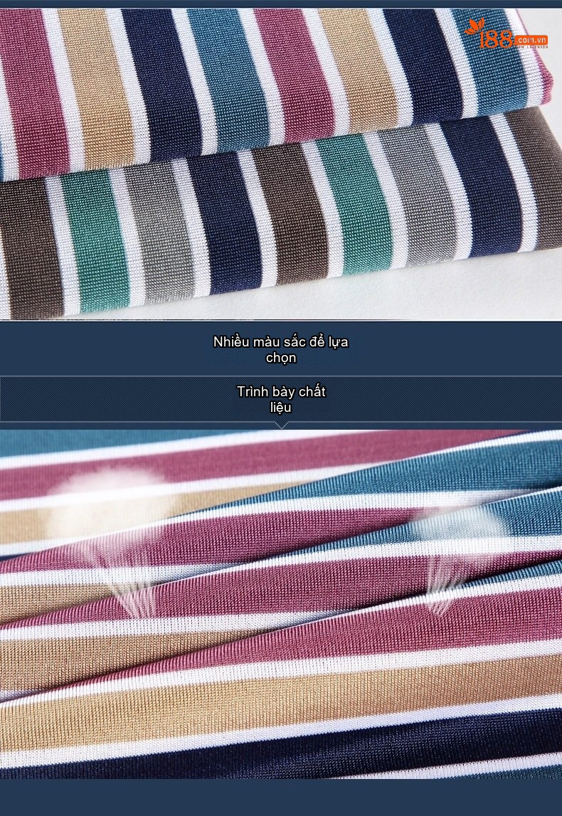 Áo Thun Polo Nam Tay Ngắn Sọc Ngang Cổ Bẻ Chất Liệu Cotton Màu Xanh, Xám, Nâu, Đỏ... chi tiết 20