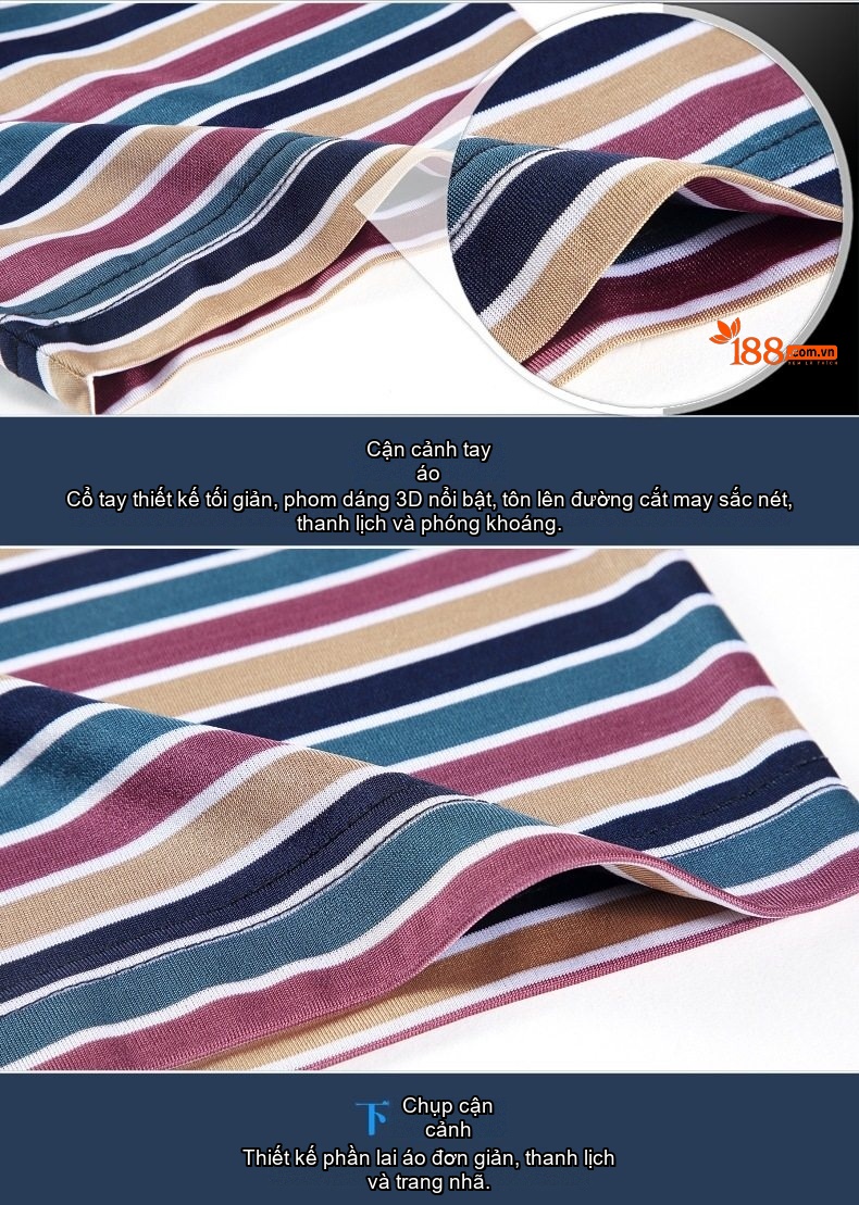 Áo Thun Polo Nam Tay Ngắn Sọc Ngang Cổ Bẻ Chất Liệu Cotton Màu Xanh, Xám, Nâu, Đỏ... chi tiết 22