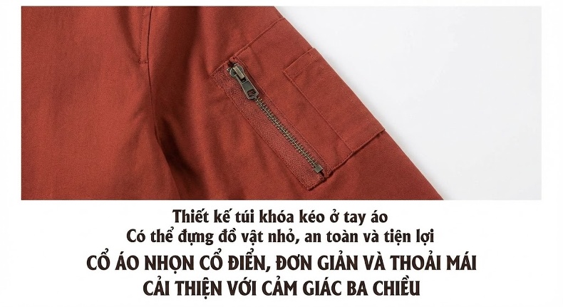 Áo Thun Tay Dài Nam Cổ Tròn Dáng Rộng Màu Đỏ Gạch, Xanh Rêu, Xanh Navy chi tiết 14