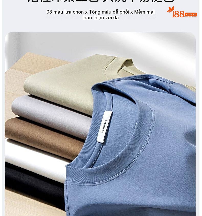 Áo Thun Tay Dài Nam Cotton Tơ Gân Mỏng Màu Trắng, Xám, Đen, Nâu chi tiết 10