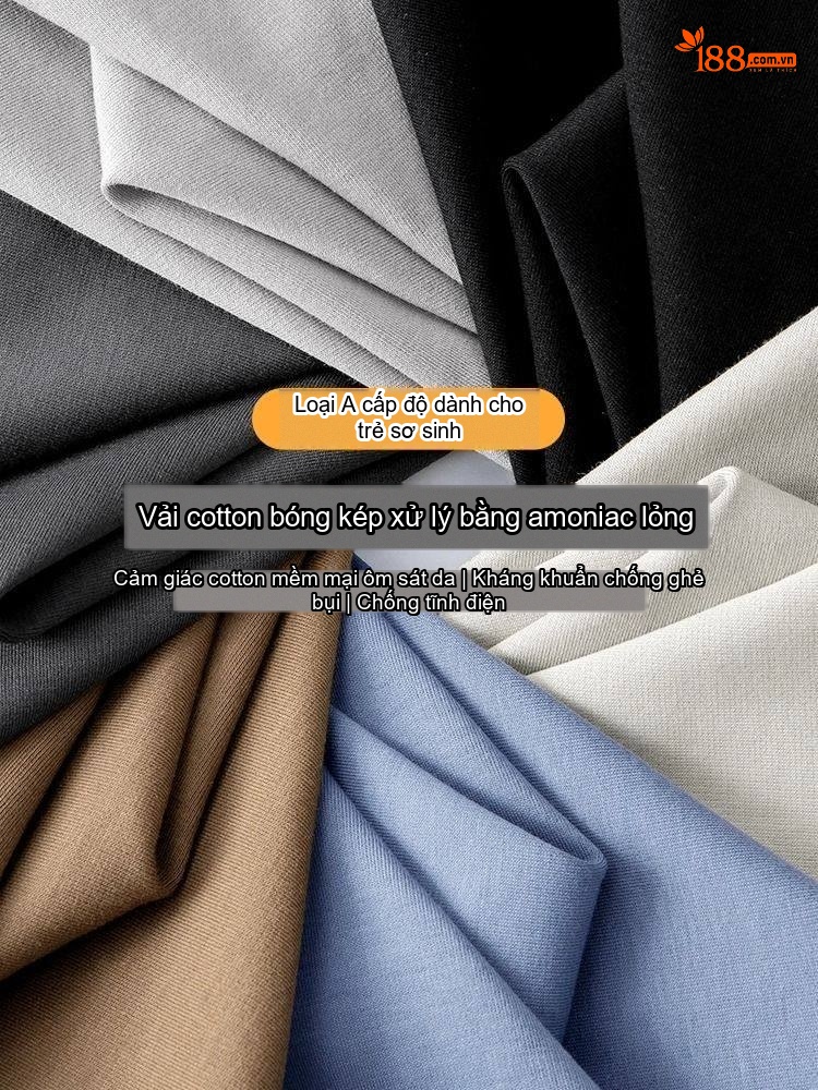 Áo Thun Tay Dài Nam Cotton Tơ Gân Mỏng Màu Trắng, Xám, Đen, Nâu