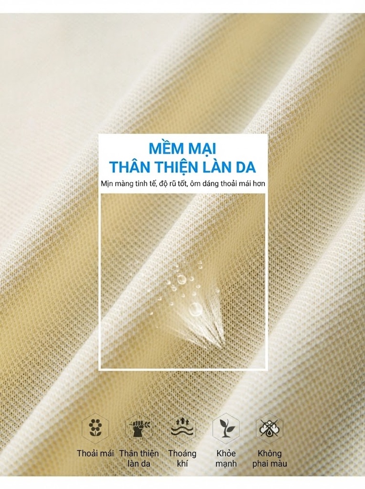 Áo Thun Tay Ngắn Nam Cotton Cổ Tròn Form Rộng Size Lớn Màu Nâu, Kem, Xanh, Đen... chi tiết 2
