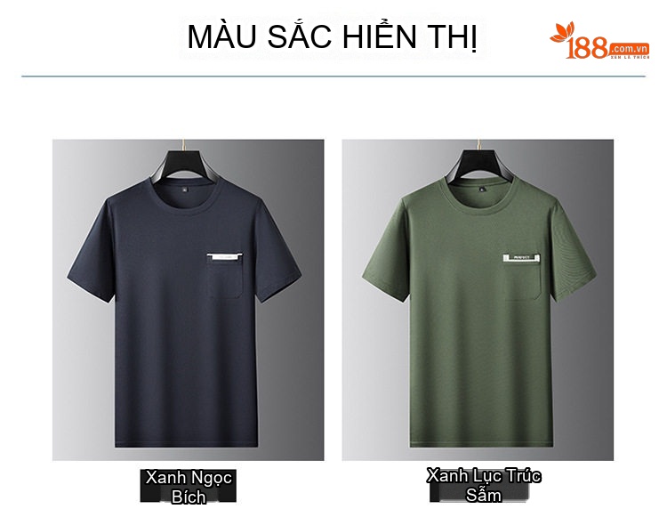 Áo Thun Tay Ngắn Nam Cotton Cổ Tròn Form Rộng Size Lớn Màu Nâu, Kem, Xanh, Đen... chi tiết 8