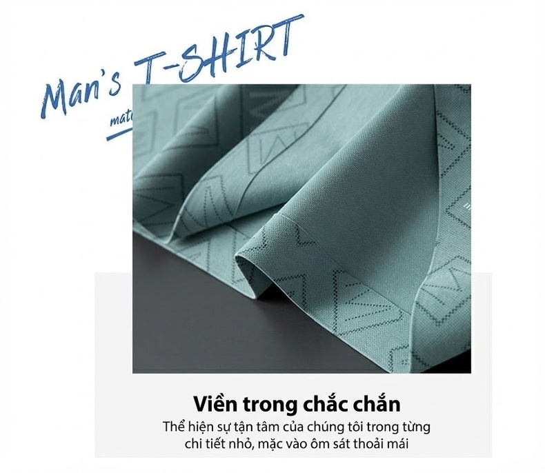 Áo Thun Tay Ngắn Nam Cotton In Họa Tiết Form Rộng Màu Đen, Xanh chi tiết 8