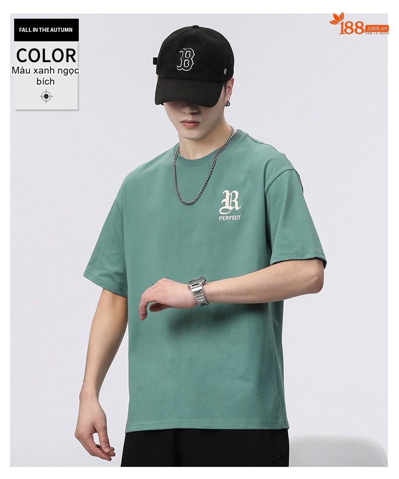 Áo Thun Tay Ngắn Nam Cotton Mỏng Dáng Rộng In Chữ Màu Đen, Nâu, Trắng, Xám... chi tiết 17