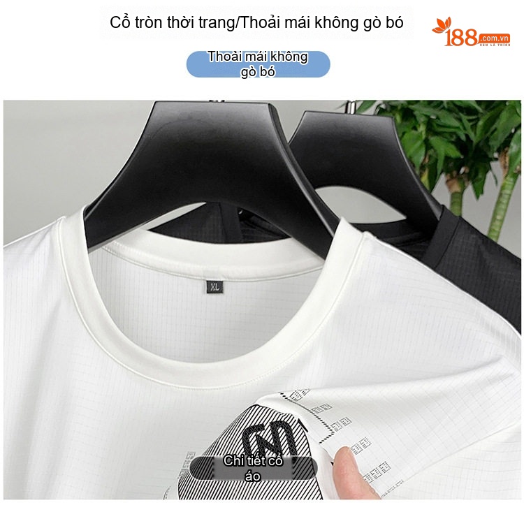 Áo Thun Tay Ngắn Nam Form Rộng Thoáng Khí Mỏng Nhẹ Màu Trắng, Đen chi tiết 5