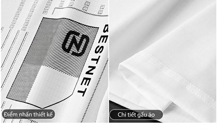 Áo Thun Tay Ngắn Nam Form Rộng Thoáng Khí Mỏng Nhẹ Màu Trắng, Đen chi tiết 6