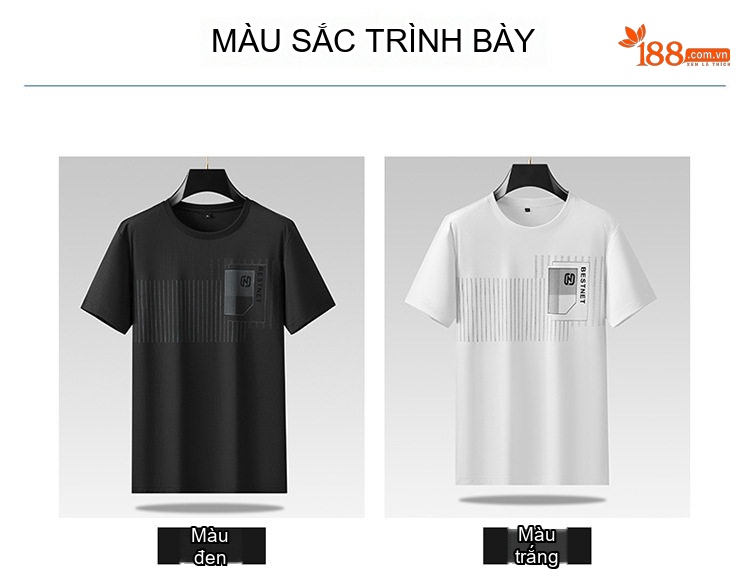 Áo Thun Tay Ngắn Nam Form Rộng Thoáng Khí Mỏng Nhẹ Màu Trắng, Đen chi tiết 8