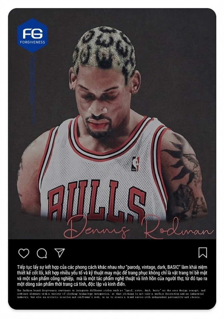 Áo Thun Tay Ngắn Nam In Hình Dennis Rodman Phong Cách Âu Mỹ Cotton Màu Xám, Trắng chi tiết 1