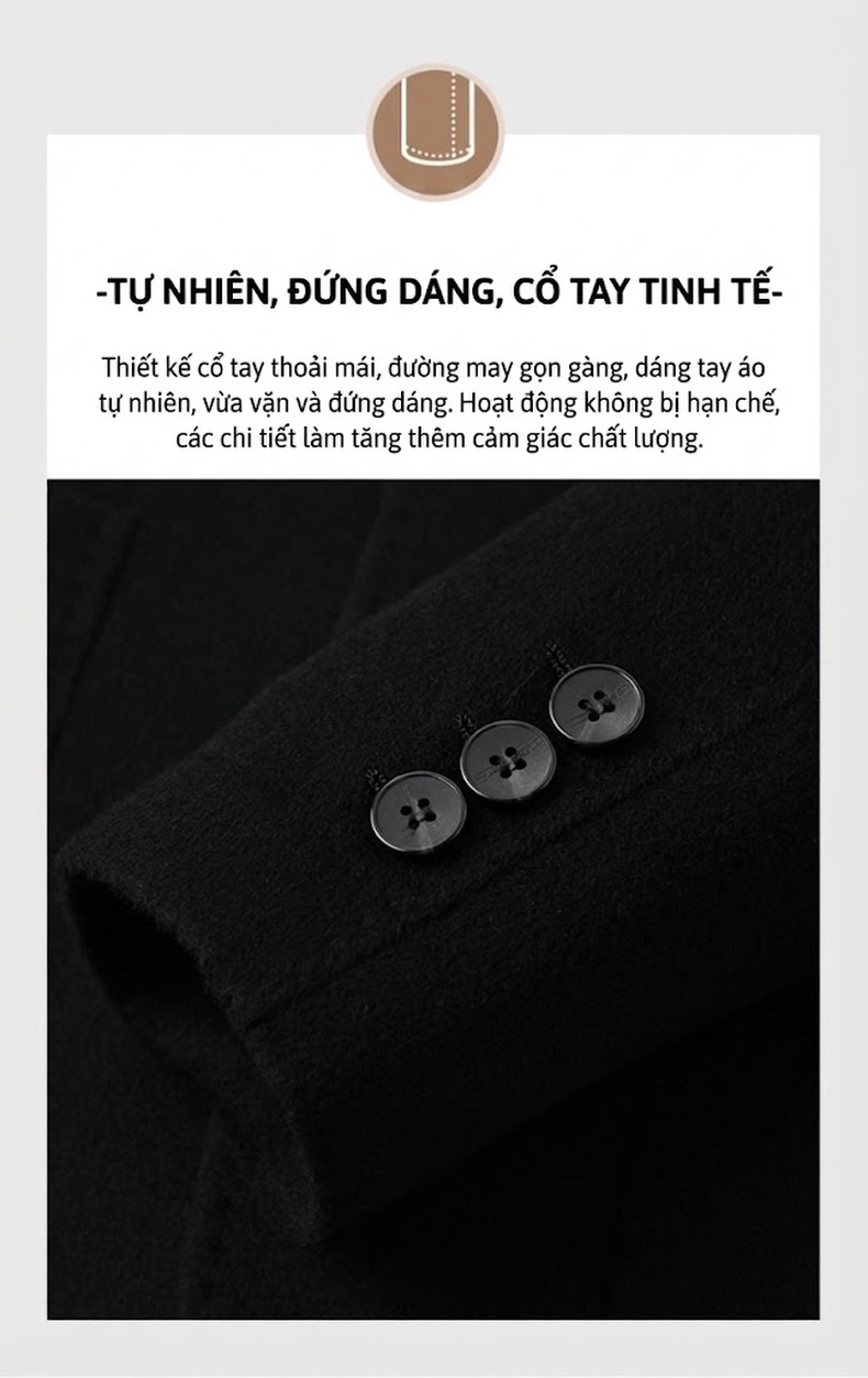 Áo Vest/Áo Khoác Blazer Nam Hai Mặt 100% Lông Cừu Lót Lông Vũ Có Thể Tháo Rời Màu Đen chi tiết 12