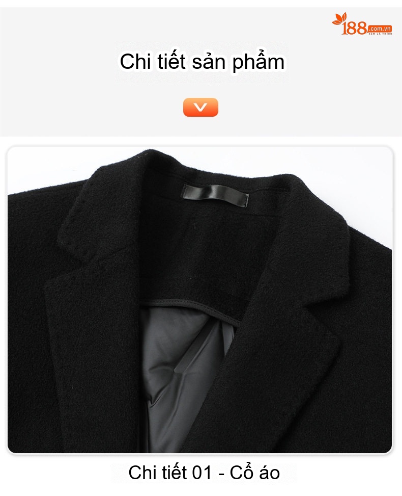 Áo Vest/Áo Khoác Blazer Nam Hai Mặt 100% Lông Cừu Lót Lông Vũ Có Thể Tháo Rời Màu Đen chi tiết 19