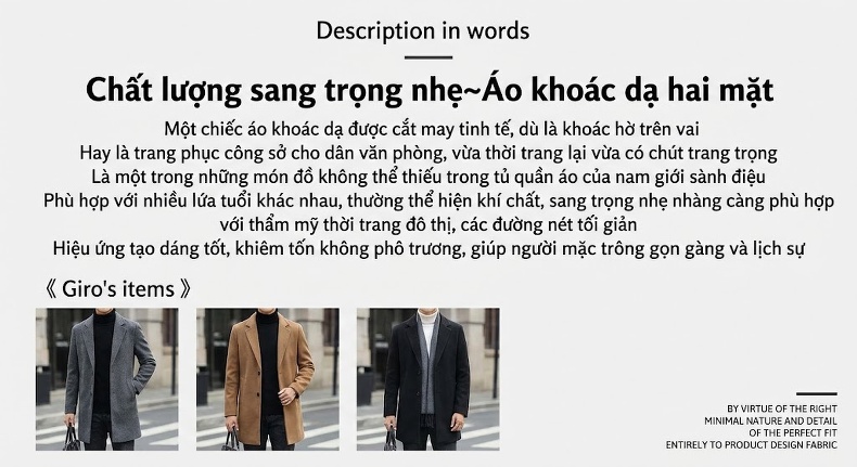 Áo Vest Blazer Nam 100% Lông Cừu Ngắn Tay Dáng Ôm Màu Nâu, Xanh Navy, Đen, Xám chi tiết 2
