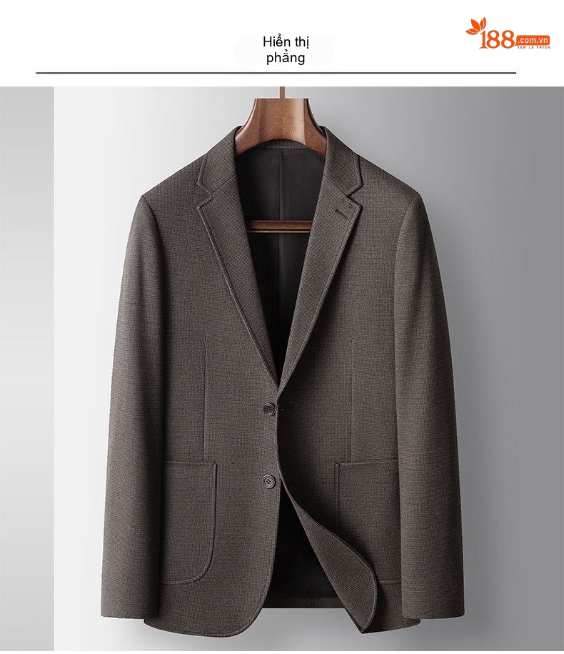 Áo Vest Blazer Nam Dáng Ôm Vừa Vặn Màu Nâu chi tiết 5
