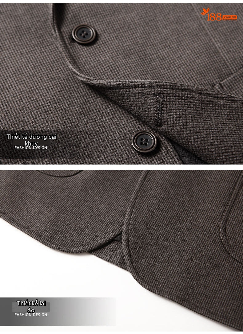 Áo Vest Blazer Nam Dáng Ôm Vừa Vặn Màu Nâu chi tiết 9