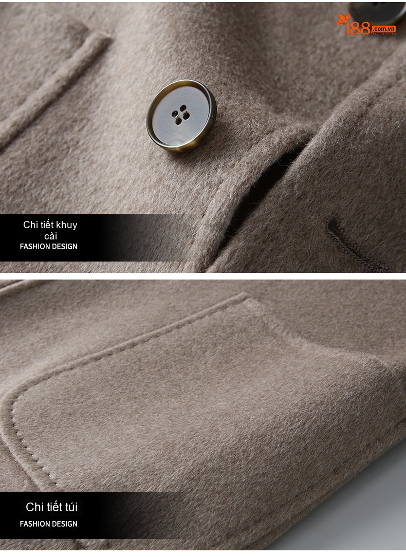 Áo Vest Nam 100% Pure Wool Cao Cấp Thu Đông Dáng Ôm Vừa Màu Be, Đen chi tiết 19
