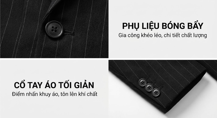 Áo Vest Nam Cao Cấp Lông Cừu Dáng Ôm Vừa Vặn Họa Tiết Sọc Chống Nhăn Màu Đen chi tiết 15