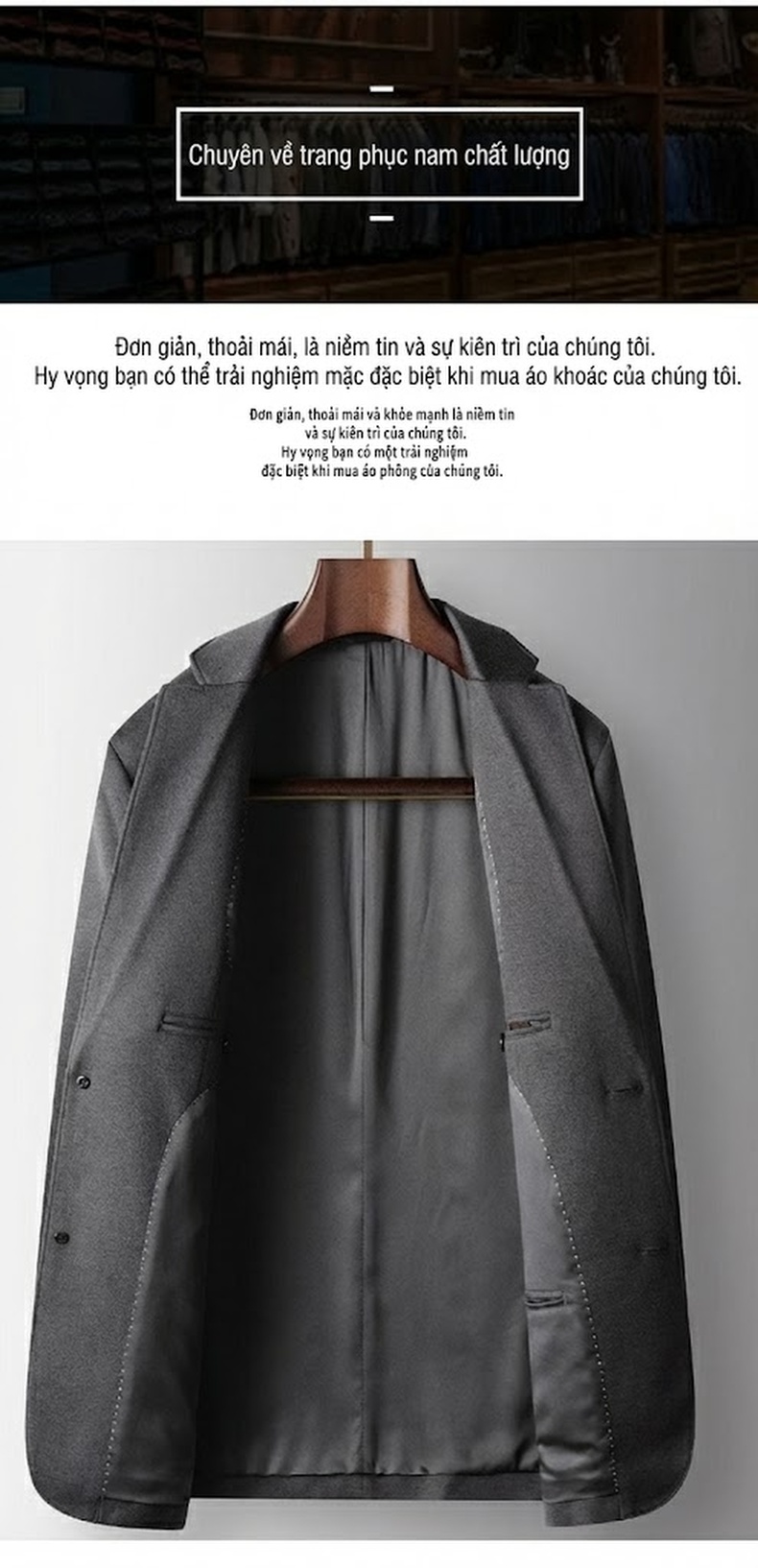 Áo Vest Nam Dáng Ôm Dệt Kim Lông Cừu Cao Cấp Màu Xám, Nâu, Xanh Navy chi tiết 2