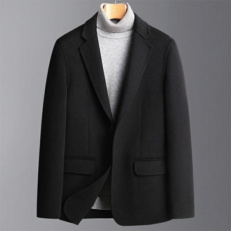 Áo Vest Nam Dáng Ôm Vừa Vặn Lớp Lót Lông Vũ Tháo Rời Chất Liệu Lông Cừu Màu Đen, Xám
