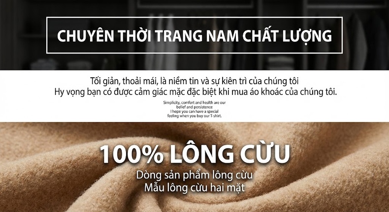 Áo Vest Nam Hai Mặt Nỉ Lông Cừu Dáng Ôm Vừa Vặn Màu Đen, Kem chi tiết 2