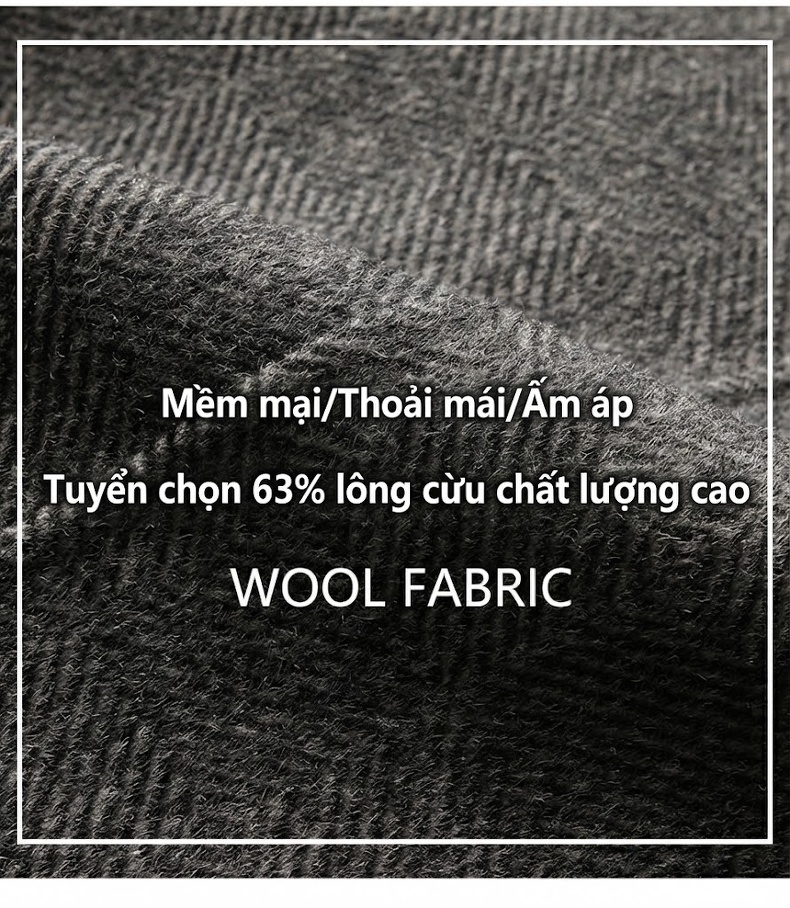 Áo Vest Nam Hai Mặt Thủ Công Họa Tiết Chevron Chất Liệu Lông Cừu Màu Xám chi tiết 7