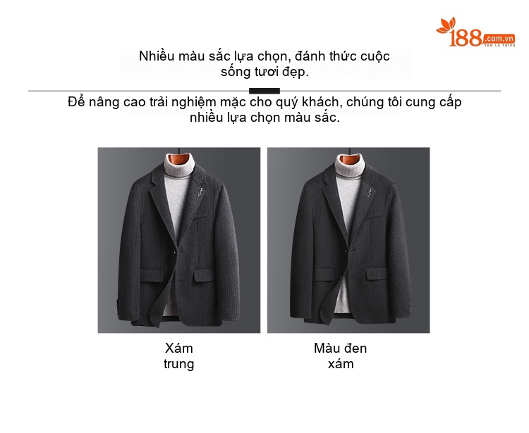 Áo Vest Nam Kẻ Sọc Dáng Ôm Thủ Công Chất Liệu Len Lông Cừu Dày Dặn Màu Xám chi tiết 2