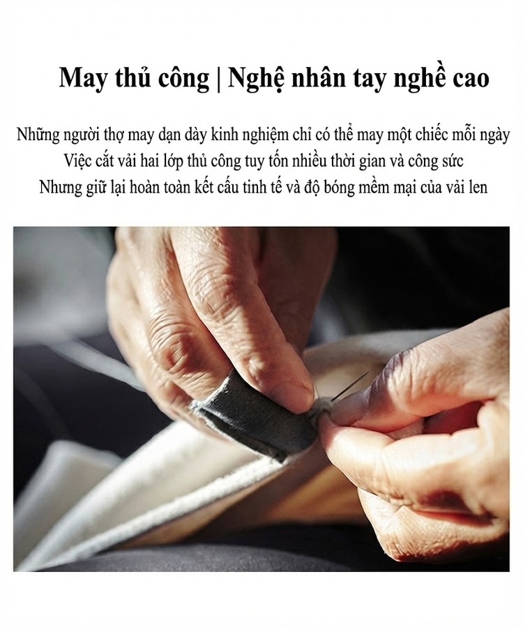 Áo Vest Nam Kẻ Sọc Dáng Ôm Thủ Công Chất Liệu Len Lông Cừu Dày Dặn Màu Xám chi tiết 3