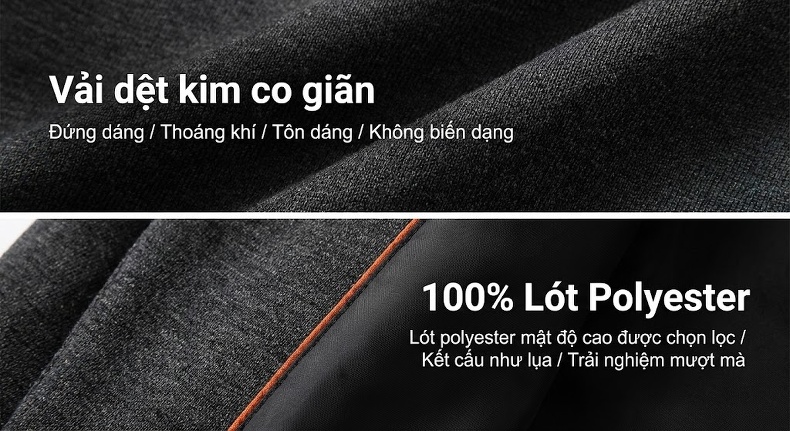 Áo Vest Nam Kẻ Sọc Thu Đông Co Giãn Không Nhăn Chống Bám Bẩn Màu Xám chi tiết 5
