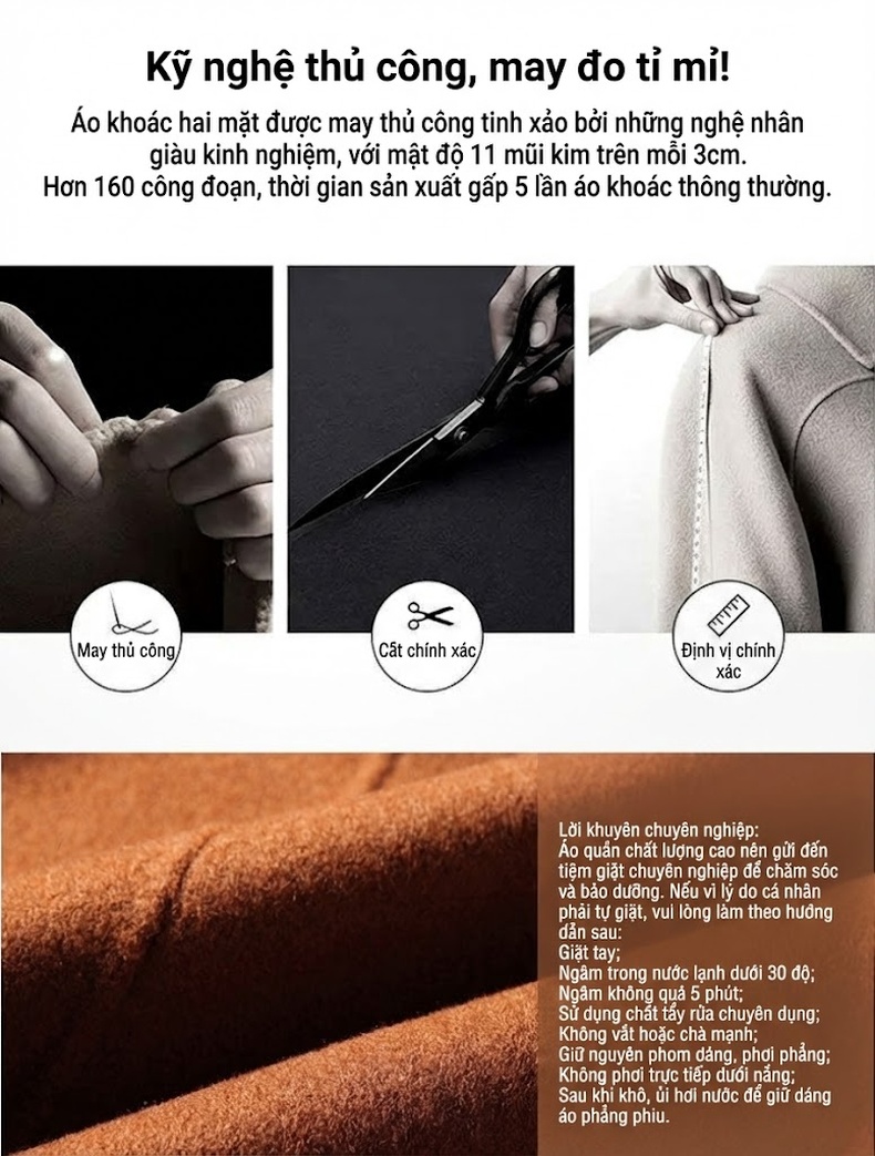 Áo Vest Nam Len Lông Cừu Thủ Công Màu Nâu, Xám, Đen chi tiết 5