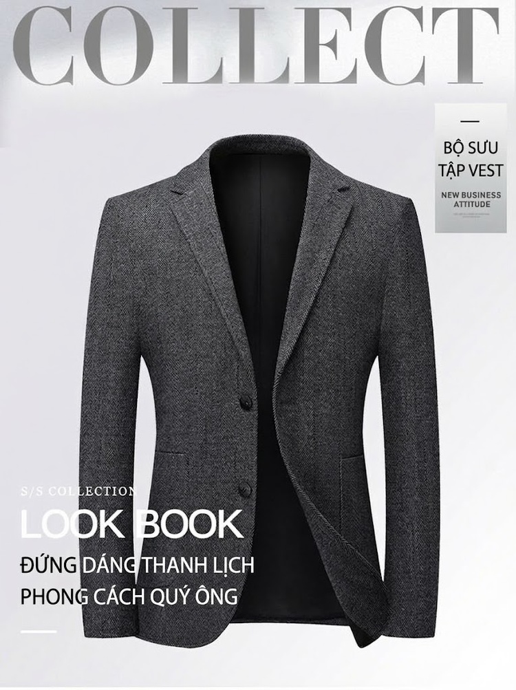 Áo Vest Nam Len Lông Cừu Trung Niên Không Nhăn Phong Cách Lịch Lãm Màu Xám chi tiết 1