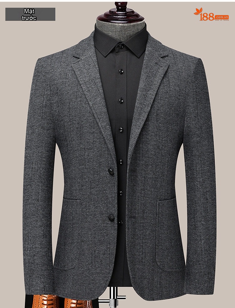 Áo Vest Nam Len Lông Cừu Trung Niên Không Nhăn Phong Cách Lịch Lãm Màu Xám chi tiết 12