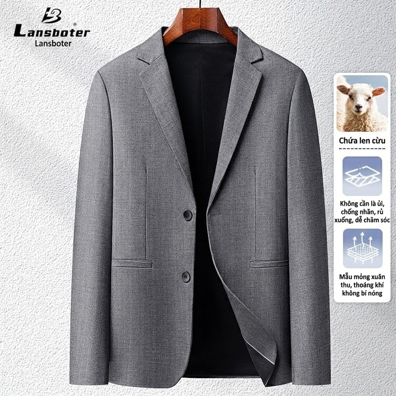 Áo Vest Nam Lông Cừu Có Len Kiểu Hàn Quốc Dáng Ôm Chống Nhăn Màu Xám, Xanh Navy, Đen