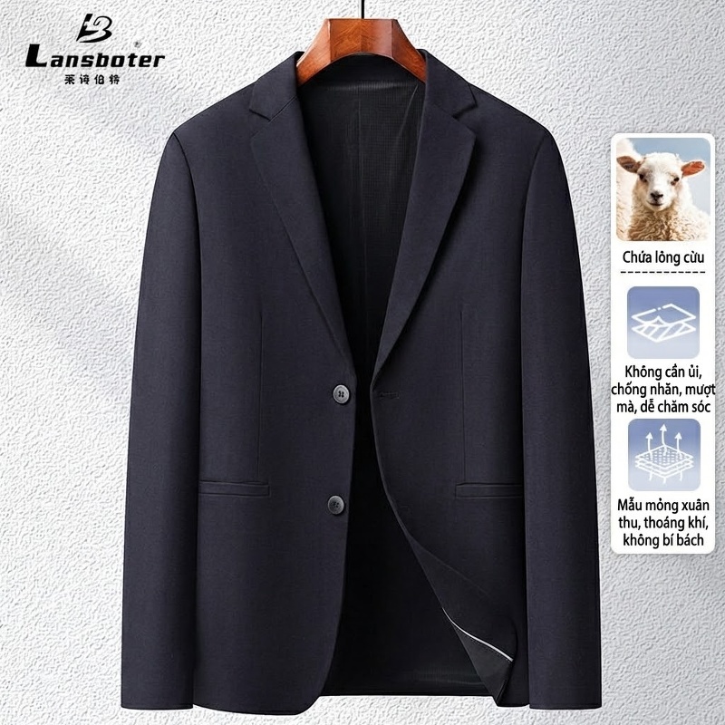 Áo Vest Nam Lông Cừu Có Len Kiểu Hàn Quốc Dáng Ôm Chống Nhăn Màu Xám, Xanh Navy, Đen