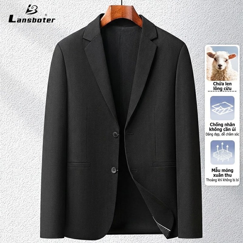 Áo Vest Nam Lông Cừu Có Len Kiểu Hàn Quốc Dáng Ôm Chống Nhăn Màu Xám, Xanh Navy, Đen