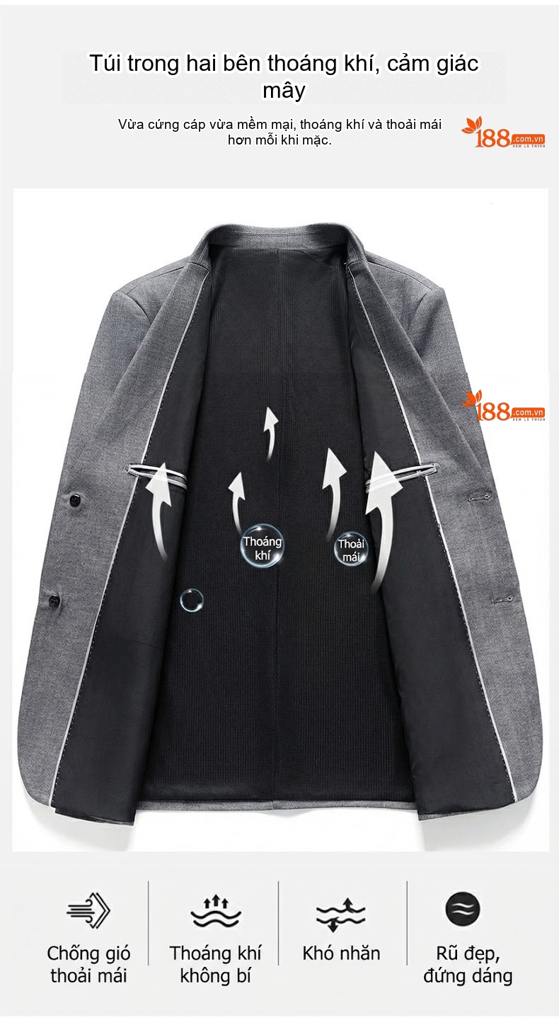 Áo Vest Nam Lông Cừu Có Len Kiểu Hàn Quốc Dáng Ôm Chống Nhăn Màu Xám, Xanh Navy, Đen chi tiết 6