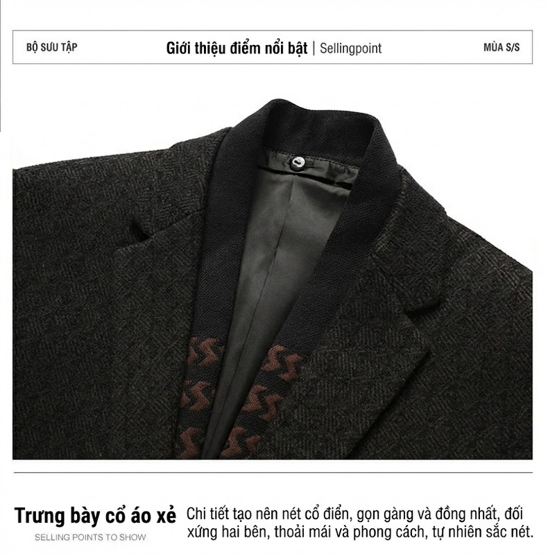 Áo Vest Nam Lông Cừu Dày Dặn Kèm Khăn Quàng Cổ Phong Cách Thanh Lịch Màu Xám chi tiết 4