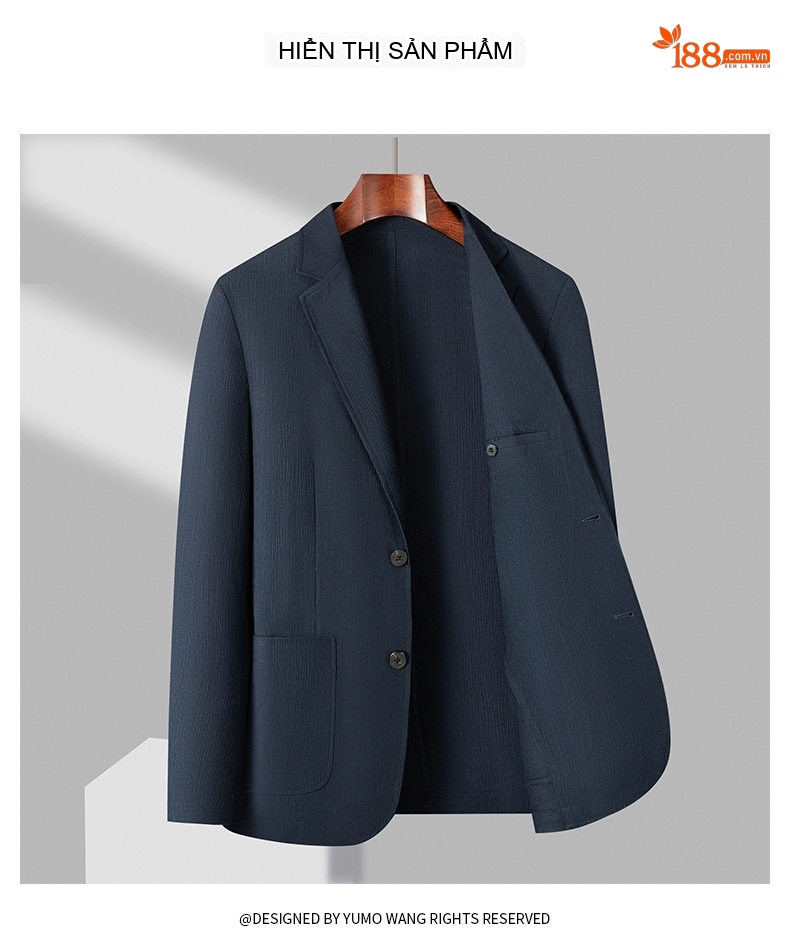 Áo Vest Nam Lụa Tơ Tằm Chống Nắng Kiểu Dáng Slimfit Màu Xanh Dương, Xanh Navy chi tiết 9